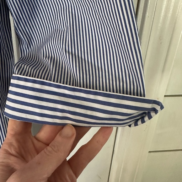 Talbots Blue and White Striped Shirt - Picture 2 of 4